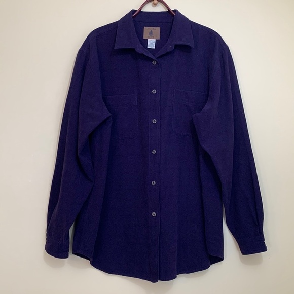 St. John's Bay | Vintage 90's Deep Purple Ultra Suede Button Down Shirt XL Tall - Picture 1 of 17